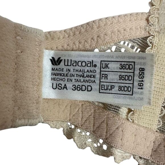Wacoal 36DD Embrace Lace® Underwire Bra 853191 Sand - Picture 4 of 10